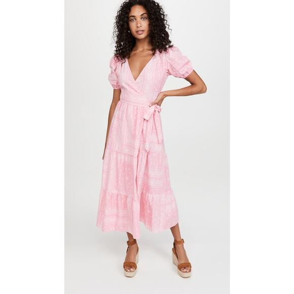 Never Fully Dressed Pink Bandana Wrap Maxi Dress - Picture 1 of 13